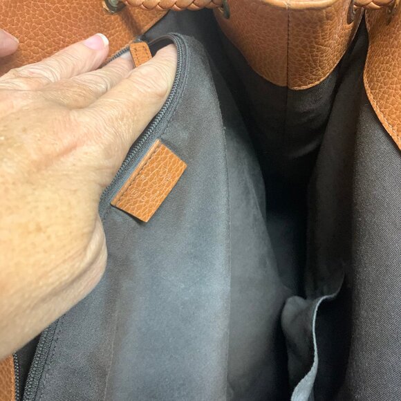 Authentic Gucci Tan Leather Hobo Bag - Large - Drawstring Braided Handles - Picture 8 of 8